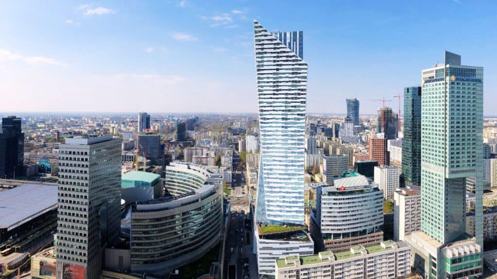 View from the top of The Palace of Culture and Science