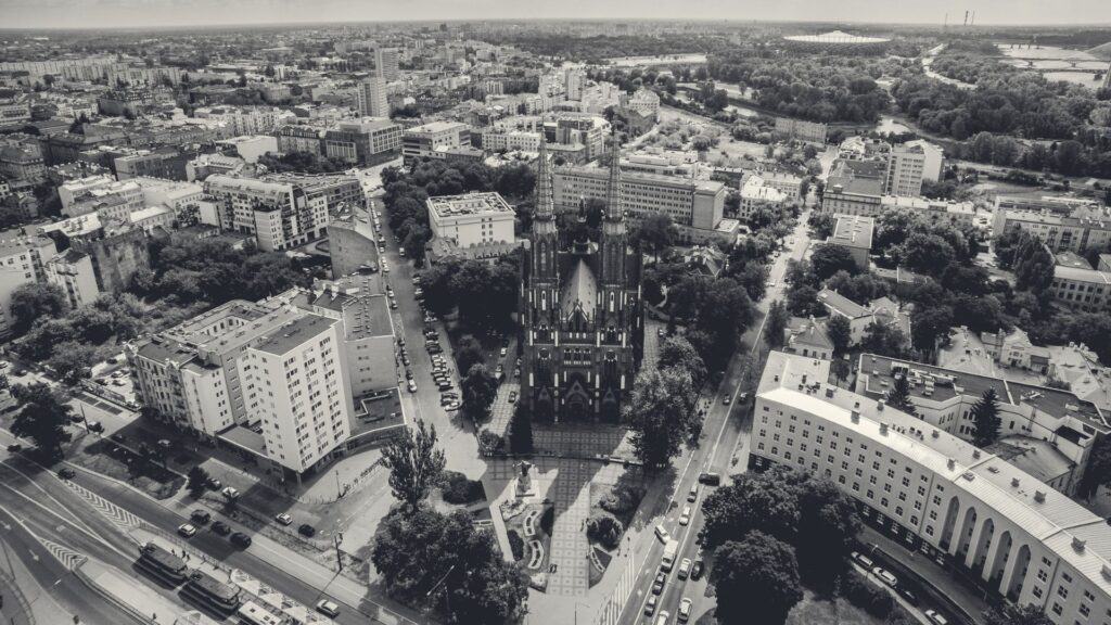 Cityscape of Warsaw, district Praga