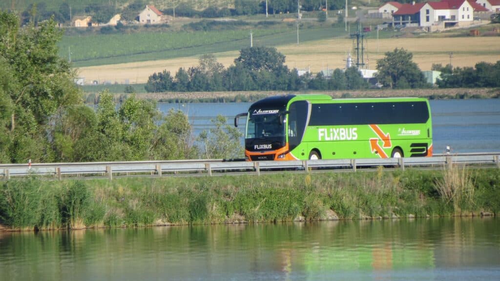 Image of FlixBus on road